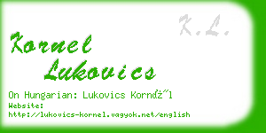 kornel lukovics business card